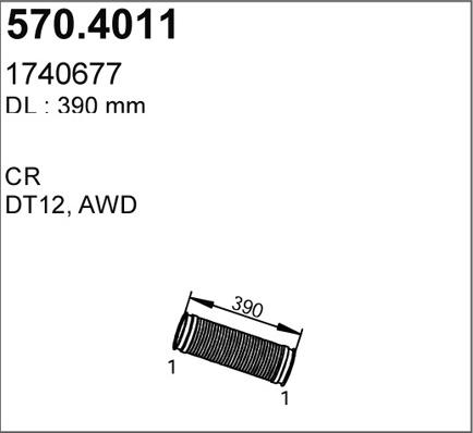 ASSO 570.4011 - Гофрована труба вихлопна система autocars.com.ua