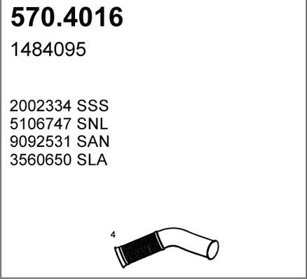 ASSO 570.4016 - Гофрована труба вихлопна система autocars.com.ua