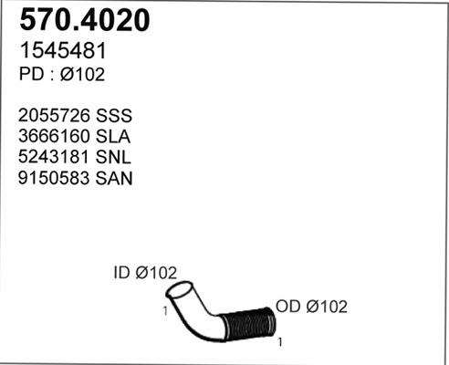 ASSO 570.4020 - Гофрированная труба, выхлопная система avtokuzovplus.com.ua