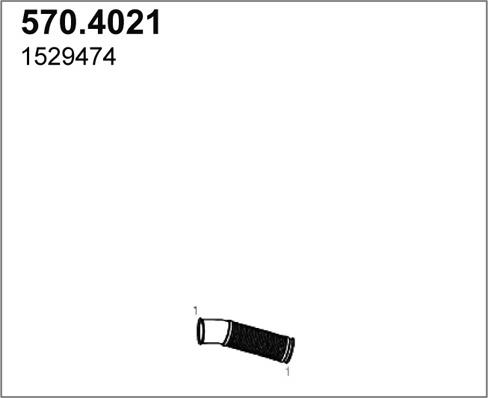 ASSO 570.4021 - Гофрована труба вихлопна система autocars.com.ua