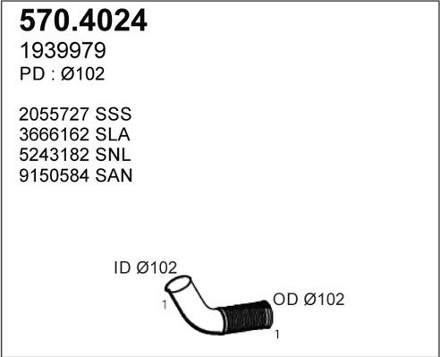 ASSO 570.4024 - Гофрированная труба, выхлопная система avtokuzovplus.com.ua