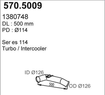 ASSO 570.5009 - Труба вихлопного газу autocars.com.ua