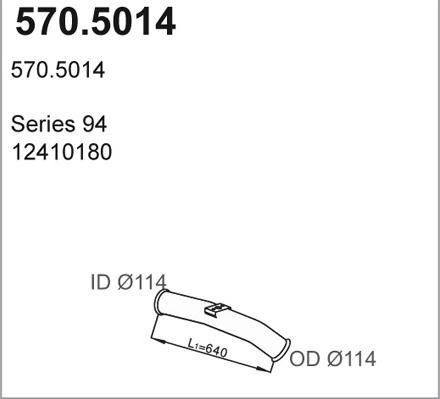ASSO 570.5014 - Труба вихлопного газу autocars.com.ua