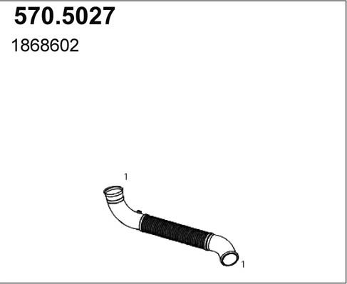 ASSO 570.5027 - Труба вихлопного газу autocars.com.ua