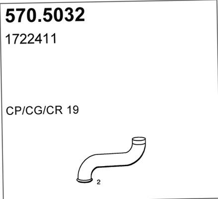 ASSO 570.5032 - Труба выхлопного газа avtokuzovplus.com.ua