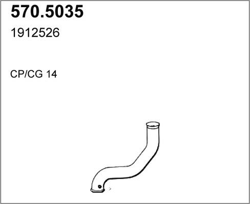 ASSO 570.5035 - Труба вихлопного газу autocars.com.ua