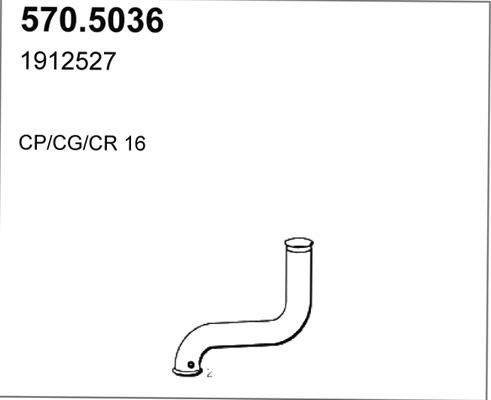 ASSO 570.5036 - Труба вихлопного газу autocars.com.ua