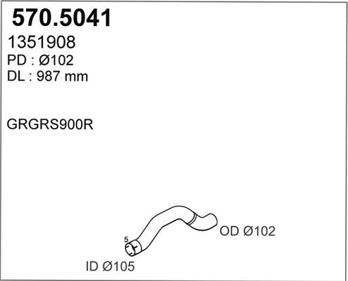 ASSO 570.5041 - Труба вихлопного газу autocars.com.ua