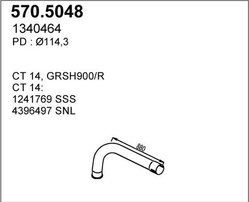 ASSO 570.5048 - Труба вихлопного газу autocars.com.ua