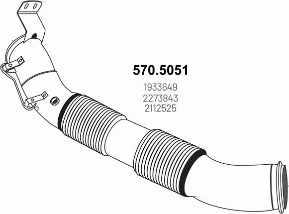 ASSO 570.5051 - Труба вихлопного газу autocars.com.ua