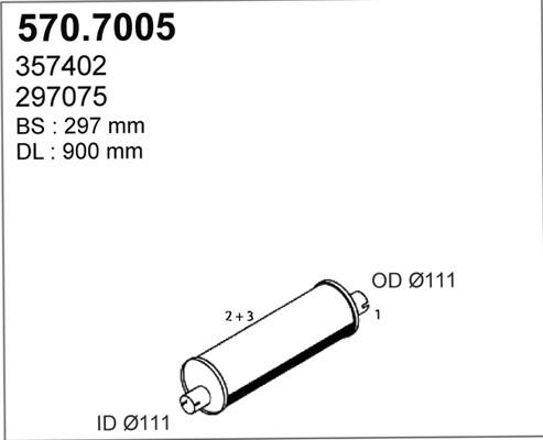 ASSO 570.7005 - Середній / кінцевий глушник ОГ autocars.com.ua