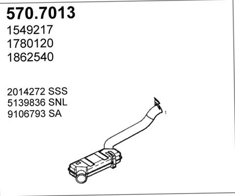 ASSO 570.7013 - Середній / кінцевий глушник ОГ autocars.com.ua