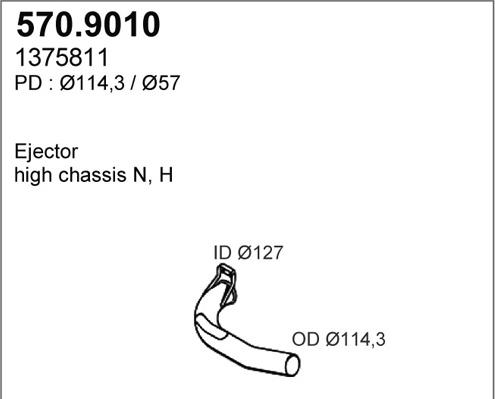 ASSO 570.9010 - Труба вихлопного газу autocars.com.ua