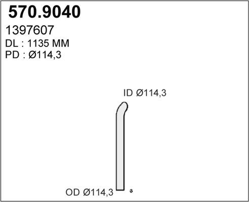 ASSO 570.9040 - Труба вихлопного газу autocars.com.ua