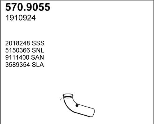 ASSO 570.9055 - Труба вихлопного газу autocars.com.ua