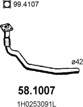 ASSO 58.1007 - Труба вихлопного газу autocars.com.ua