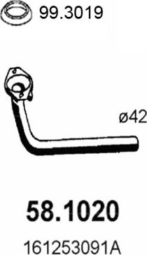 ASSO 58.1020 - Труба выхлопного газа avtokuzovplus.com.ua