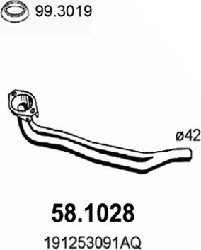 ASSO 58.1028 - Труба вихлопного газу autocars.com.ua