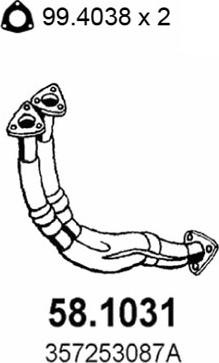 ASSO 58.1031 - Труба вихлопного газу autocars.com.ua