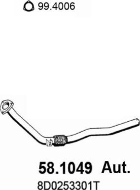 ASSO 58.1049 - Труба вихлопного газу autocars.com.ua