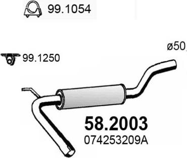 ASSO 58.2003 - Предглушитель выхлопных газов avtokuzovplus.com.ua