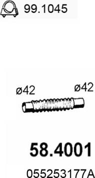 ASSO 58.4001 - Труба выхлопного газа avtokuzovplus.com.ua