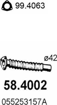 ASSO 58.4002 - Труба вихлопного газу autocars.com.ua