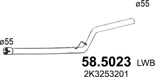 ASSO 58.5023 - Труба вихлопного газу autocars.com.ua