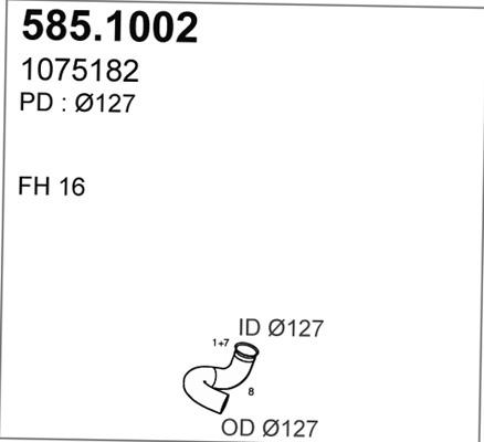 ASSO 585.1002 - Труба вихлопного газу autocars.com.ua