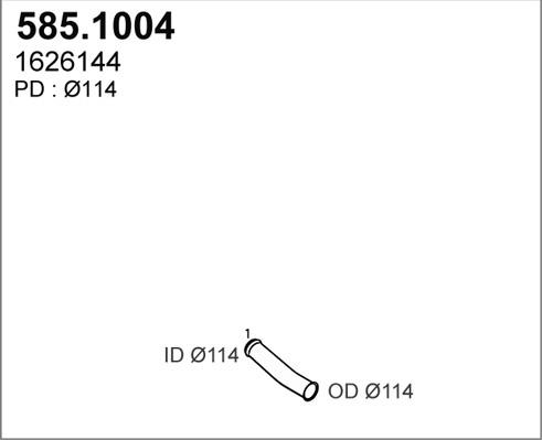 ASSO 585.1004 - Труба вихлопного газу autocars.com.ua
