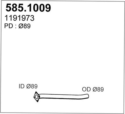 ASSO 585.1009 - Труба вихлопного газу autocars.com.ua