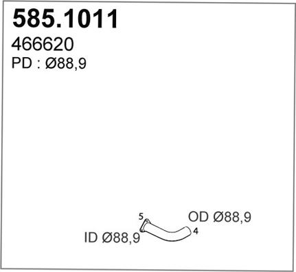 ASSO 585.1011 - Труба вихлопного газу autocars.com.ua