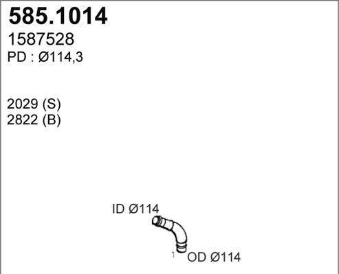 ASSO 585.1014 - Труба вихлопного газу autocars.com.ua