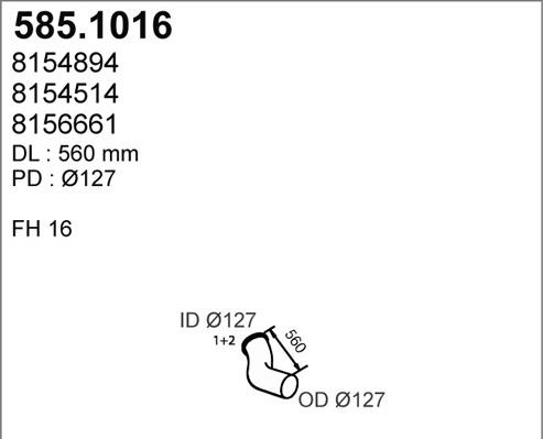 ASSO 585.1016 - Труба вихлопного газу autocars.com.ua