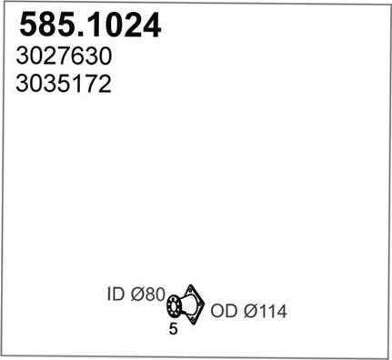 ASSO 585.1024 - Труба вихлопного газу autocars.com.ua