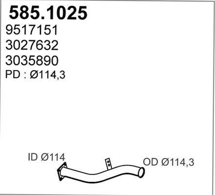 ASSO 585.1025 - Труба вихлопного газу autocars.com.ua
