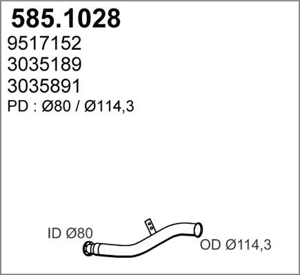 ASSO 585.1028 - Труба вихлопного газу autocars.com.ua