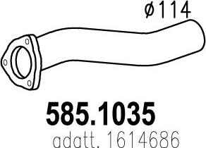 ASSO 585.1035 - Труба вихлопного газу autocars.com.ua