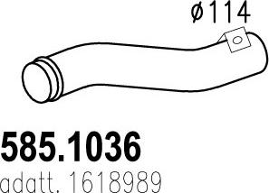 ASSO 585.1036 - Труба вихлопного газу autocars.com.ua