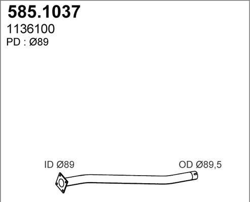 ASSO 585.1037 - Труба вихлопного газу autocars.com.ua