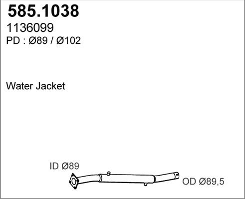 ASSO 585.1038 - Труба вихлопного газу autocars.com.ua