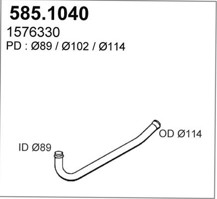 ASSO 585.1040 - Труба вихлопного газу autocars.com.ua