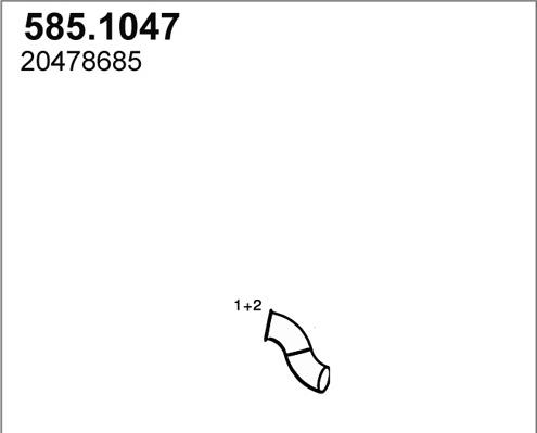 ASSO 585.1047 - Труба вихлопного газу autocars.com.ua