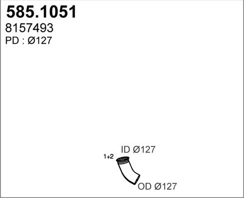 ASSO 585.1051 - Труба вихлопного газу autocars.com.ua