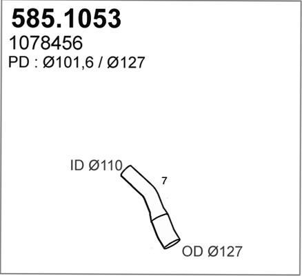ASSO 585.1053 - Труба вихлопного газу autocars.com.ua