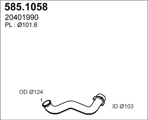 ASSO 585.1058 - Труба выхлопного газа autodnr.net
