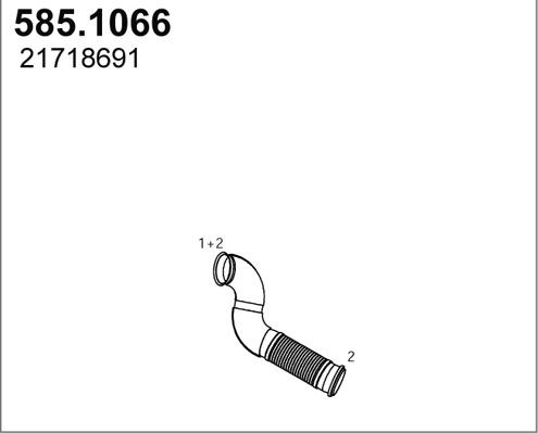 ASSO 585.1066 - Труба вихлопного газу autocars.com.ua