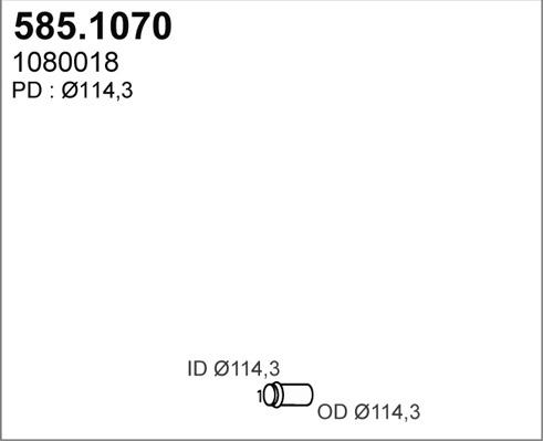 ASSO 585.1070 - Труба вихлопного газу autocars.com.ua