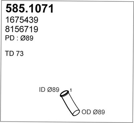 ASSO 585.1071 - Труба выхлопного газа avtokuzovplus.com.ua