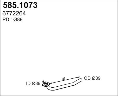 ASSO 585.1073 - Труба выхлопного газа avtokuzovplus.com.ua